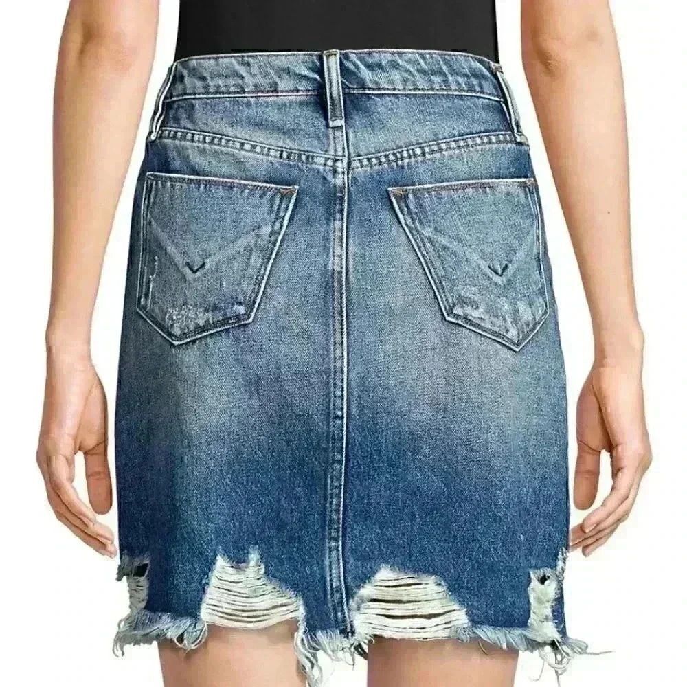 Hudson Lulu Distressed Denim Skirt Size 25 - Picture 5 of 7
